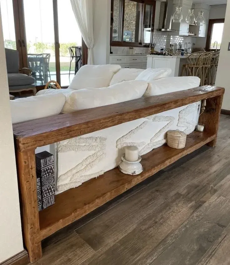 neutral sofa table decor ideas