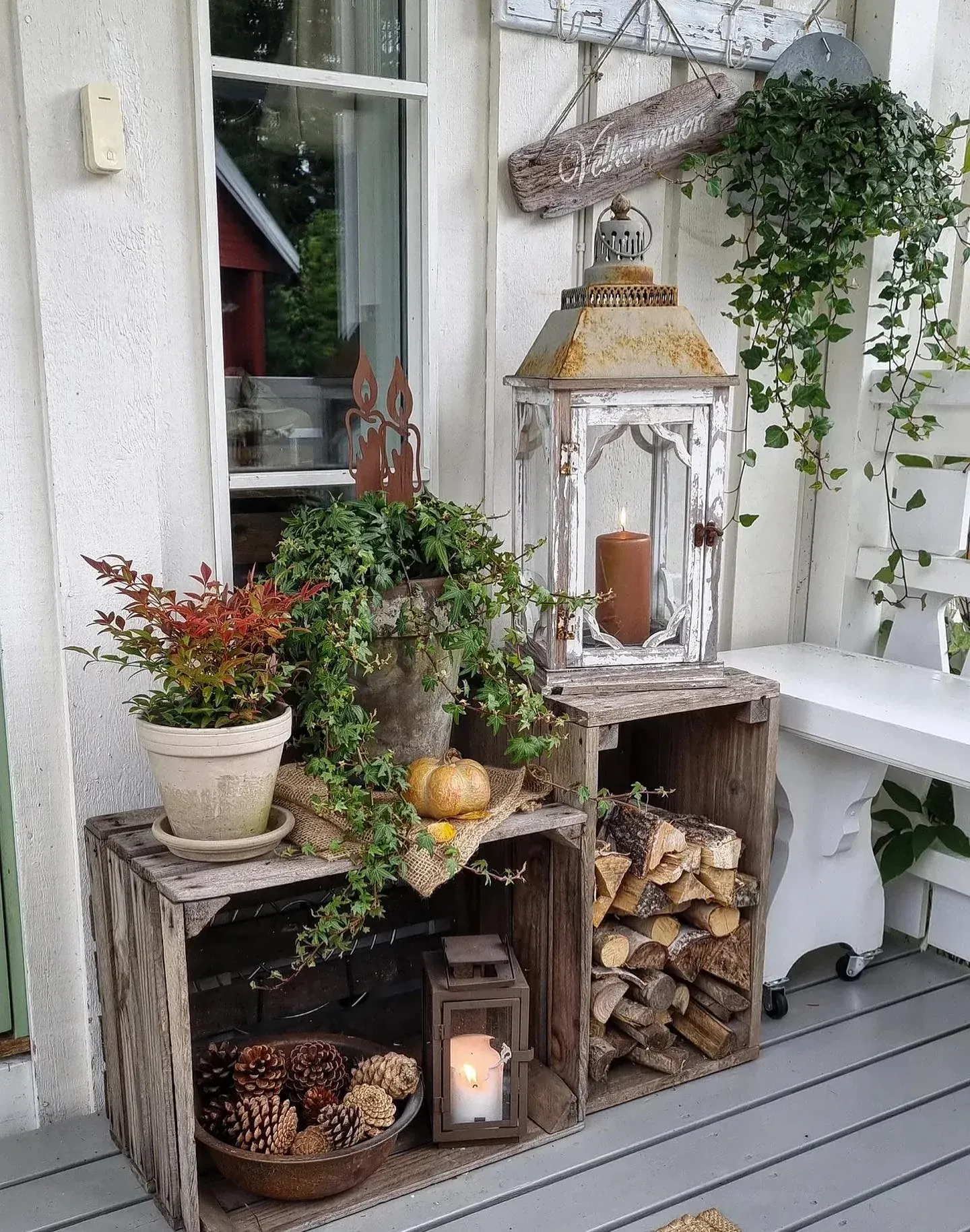 rustic neutral fall porch decor ideas