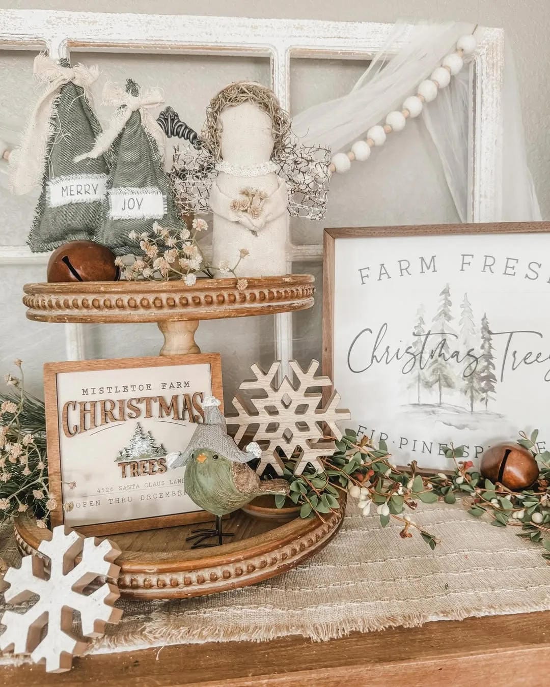 christmas tray decor coffee table