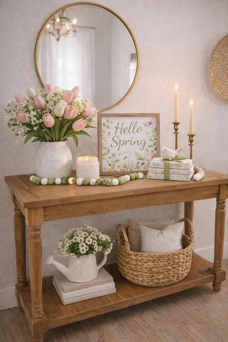 neutral spring home decor