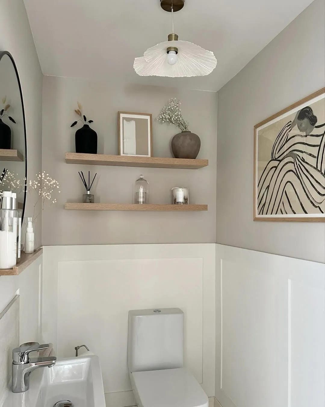 bathroom shelf decor over toilet modern
