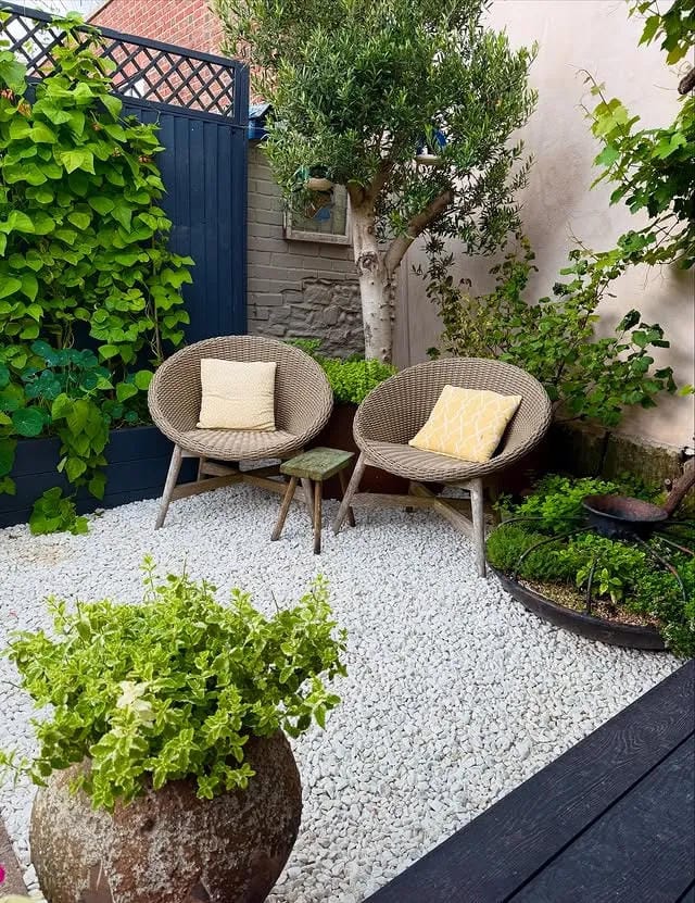 outdoor patio idea with warm lighting