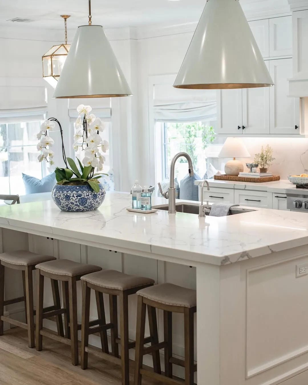 summer kitchen decor ideas with keep a white island almost bare