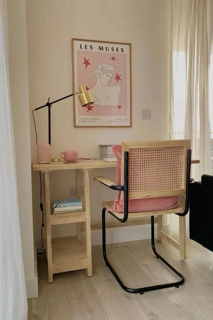 compact homework area with school supply caddy