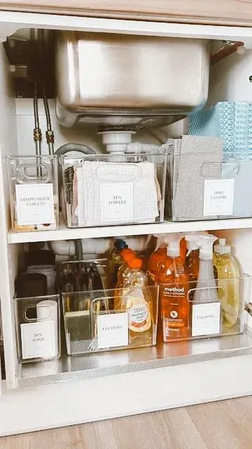 caddy under kitchen sink organization ideas