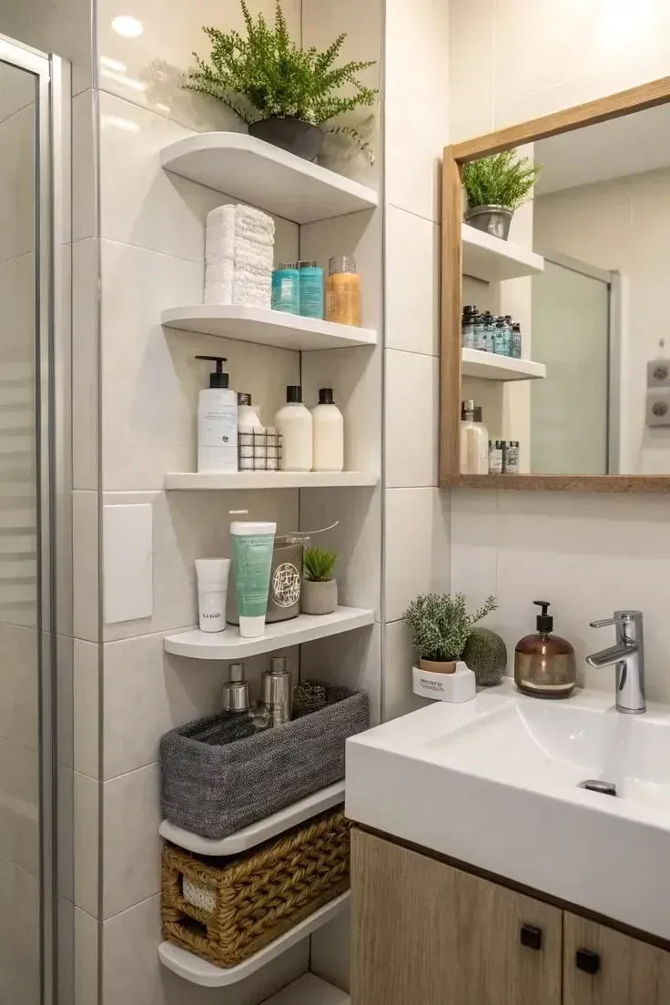 over toilet very small powder room storage ideas