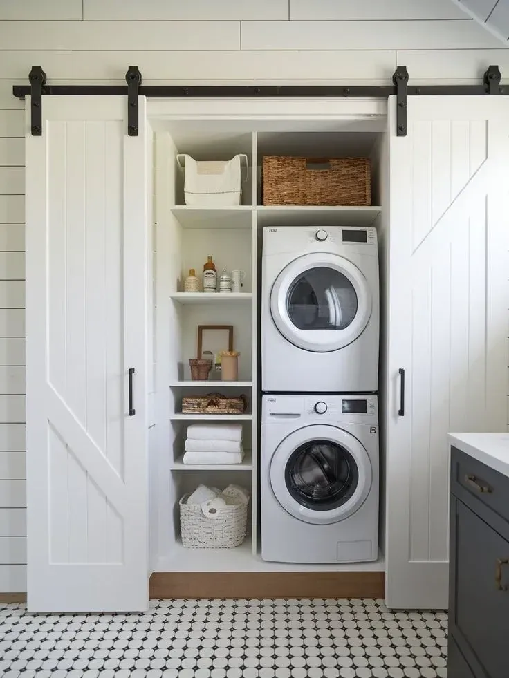 apartment stacked washer and dryer ideas