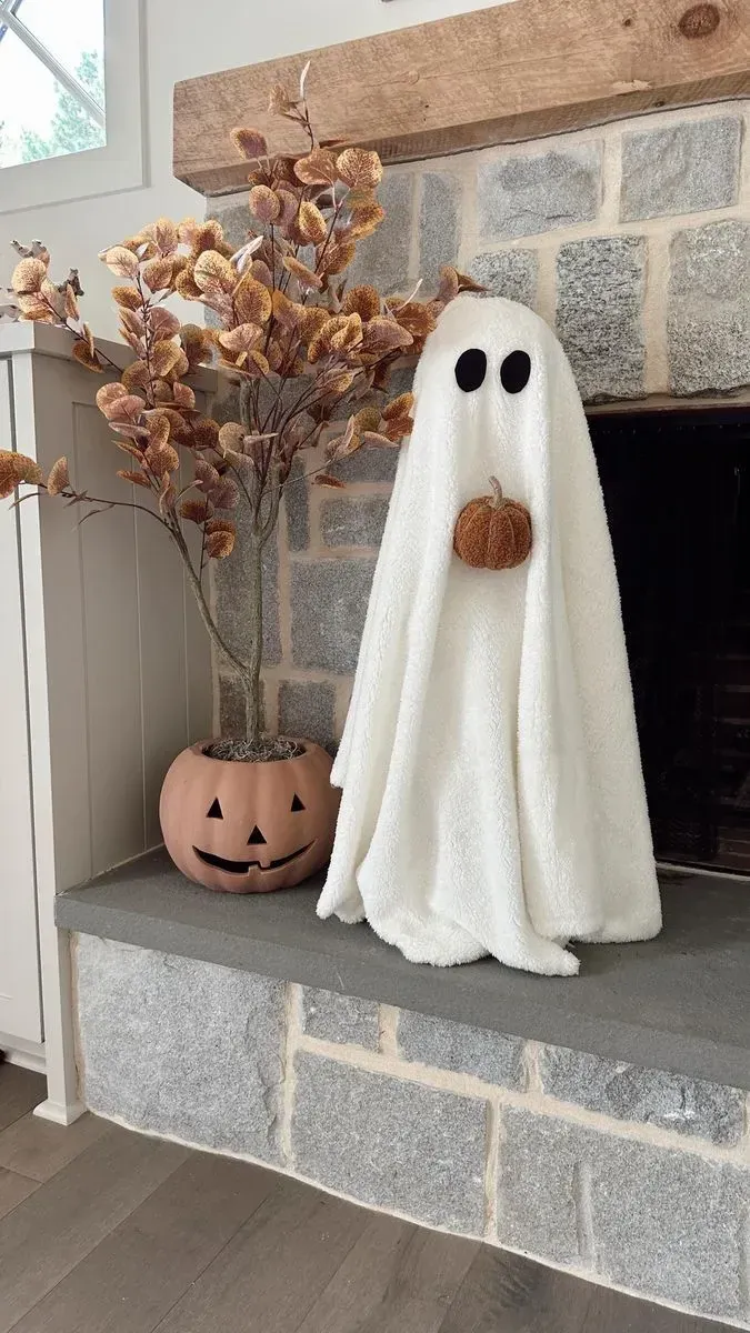 living room halloween fireplace decor ideas