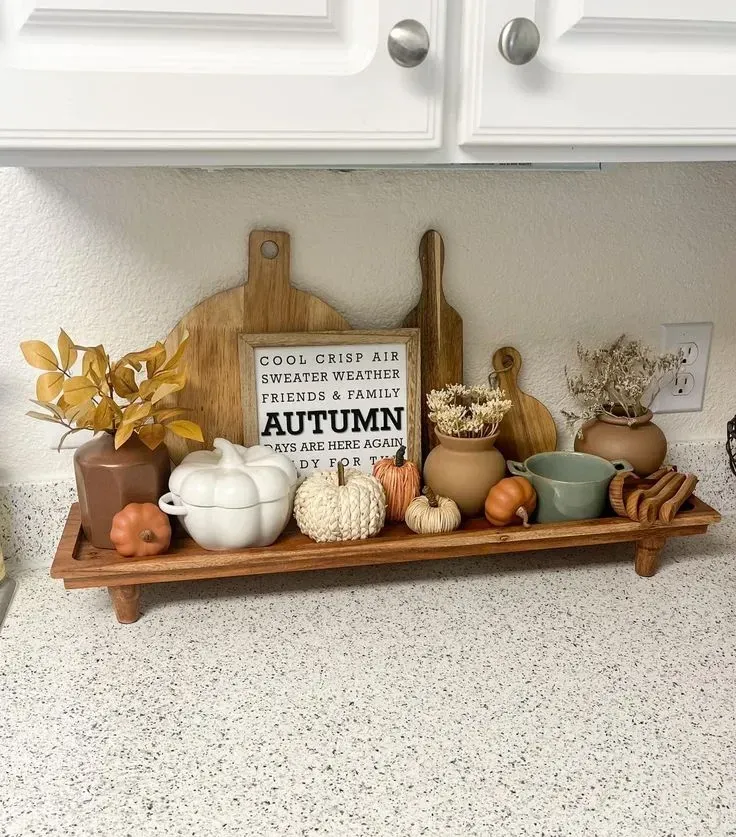 easy fall kitchen countertop decor ideas