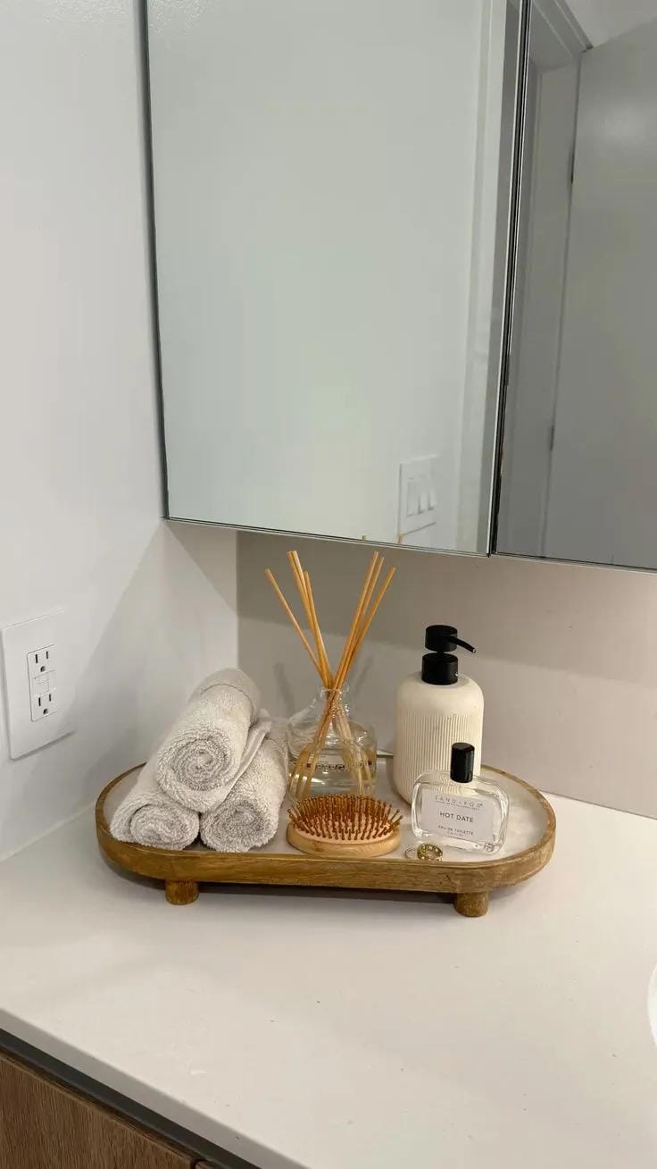 apartment bathroom counter decor