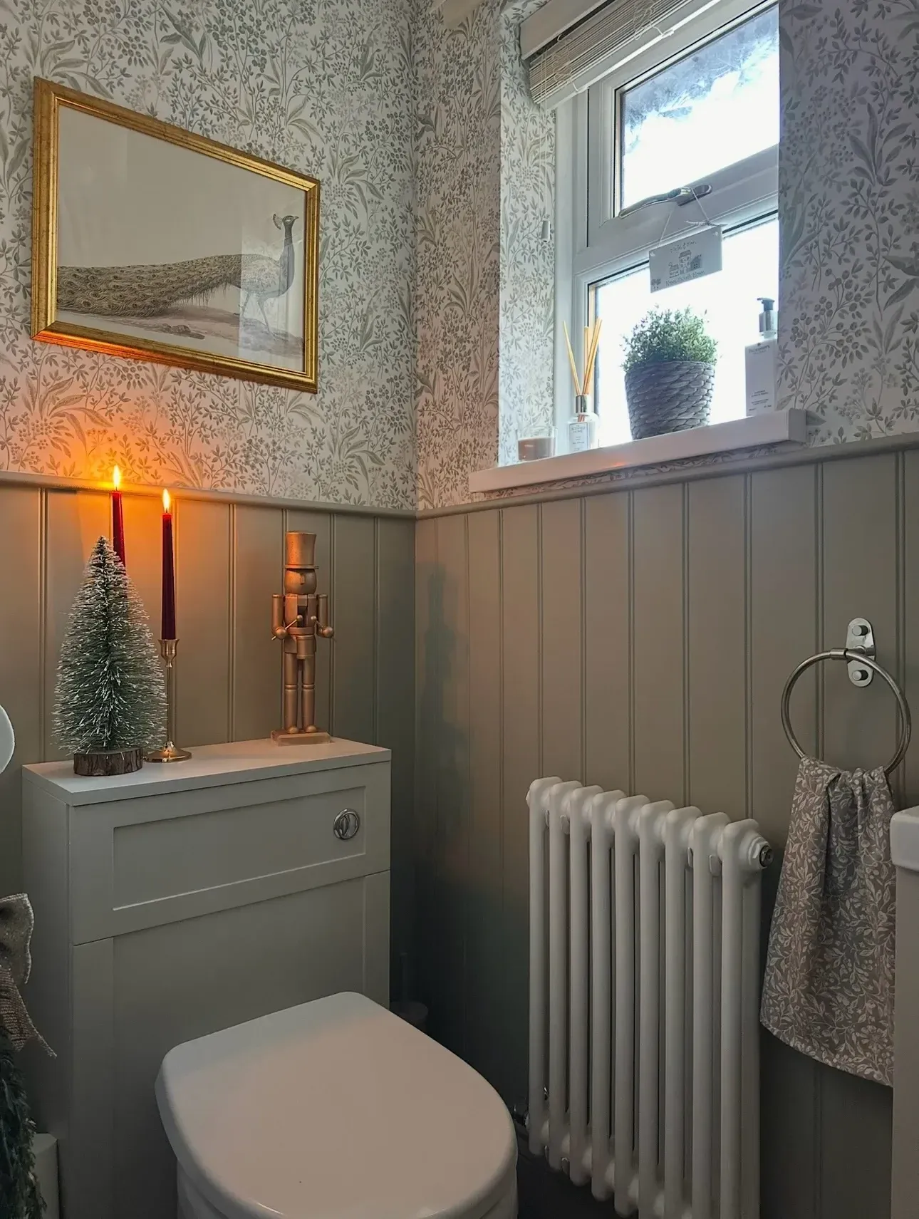 add decor above the toilet bathroom christmas decor ideas