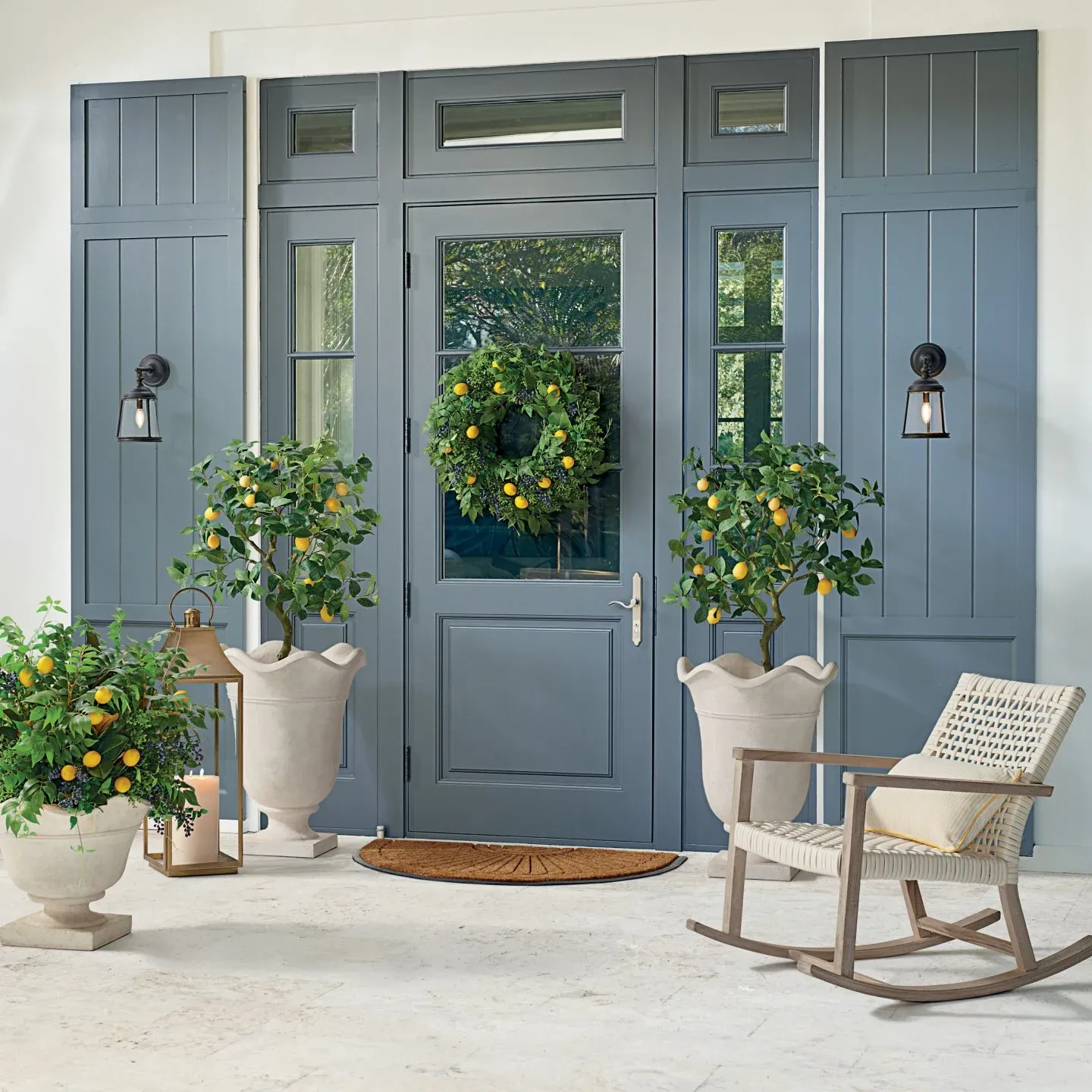 bright summer front door decor ideas
