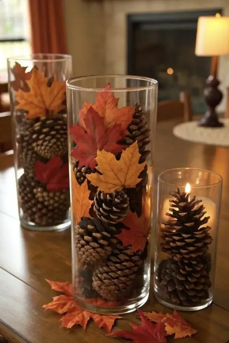 mini pumpkins fall coffee table ideas