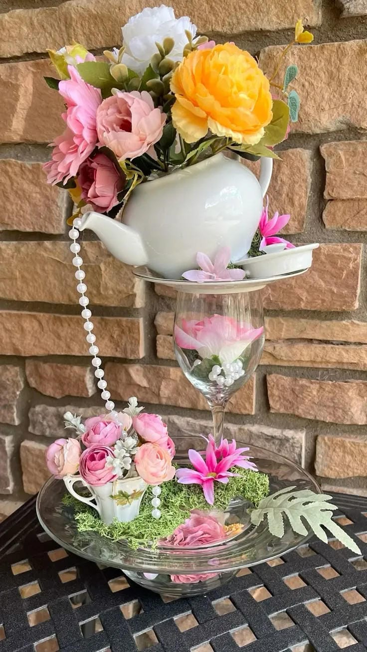 mothers day floral table decor