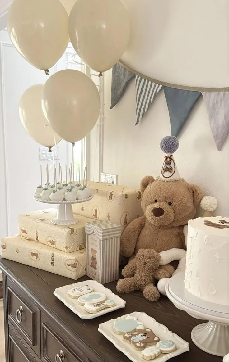 boy baby shower teddy bear dessert corner