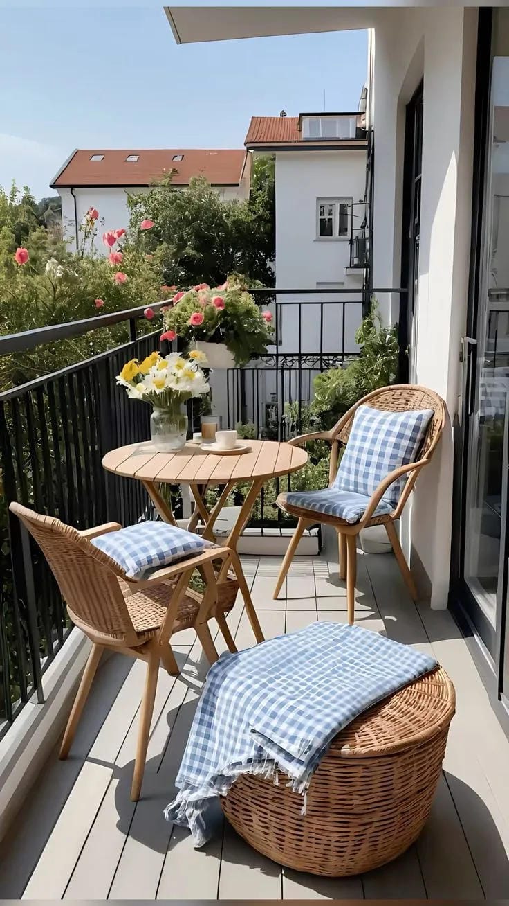 patio decorating conversation area