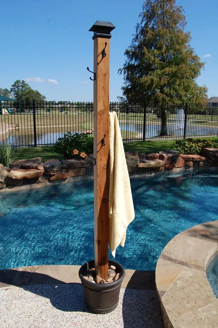 pool towel basket idea for easy summer organization