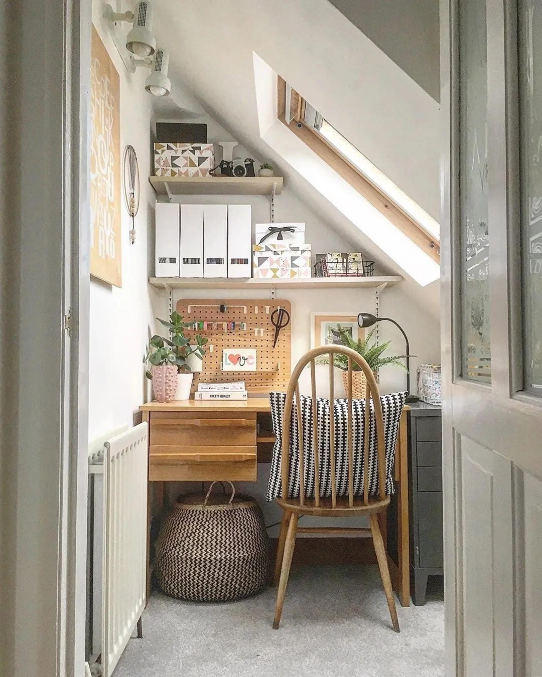 small space study area with compact desk