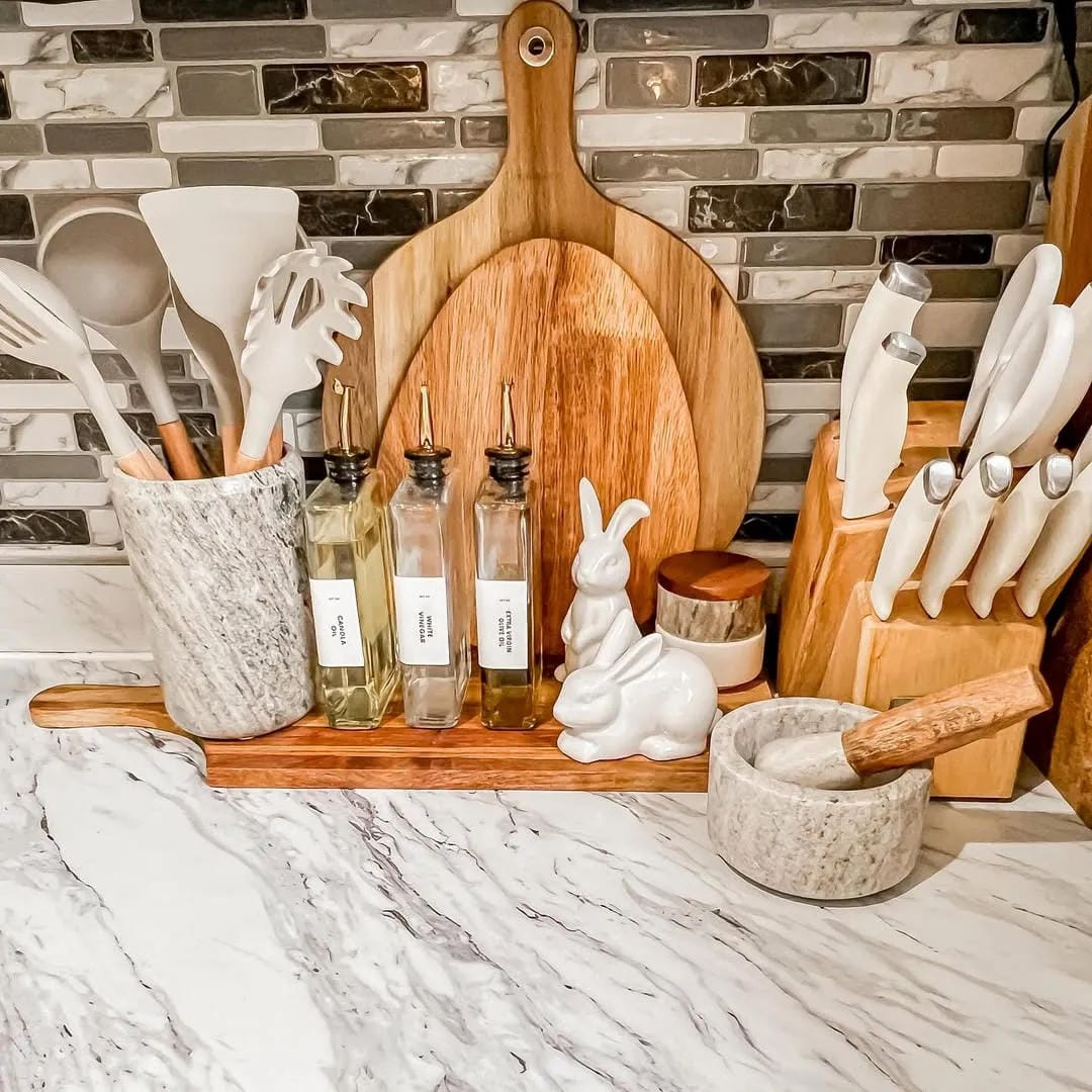 elegant kitchen counter decor ideas
