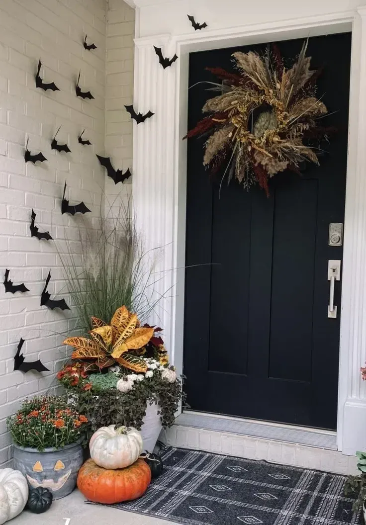 pretty small front porch fall decor ideas