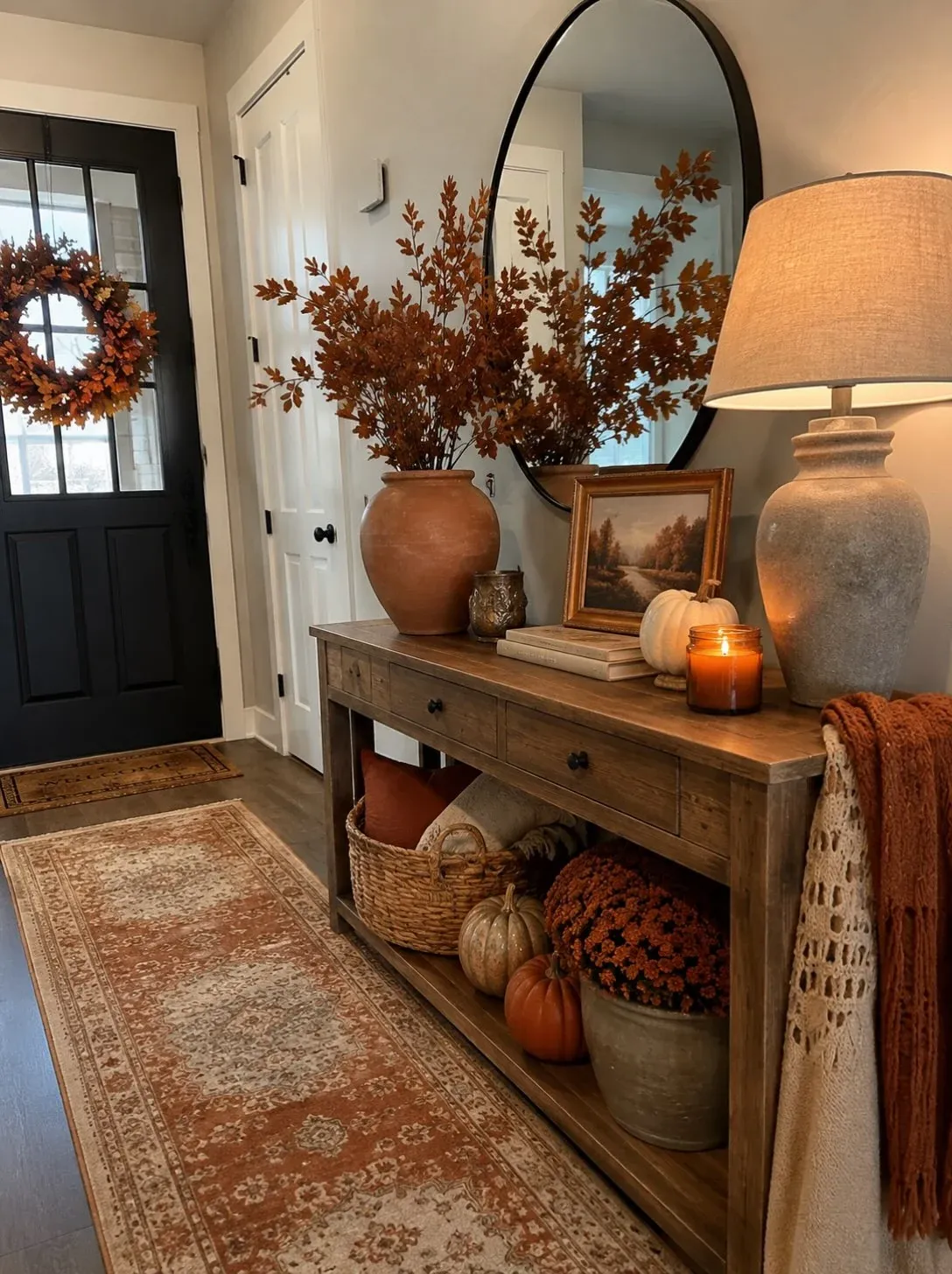 cozy front entry fall entryway decor ideas