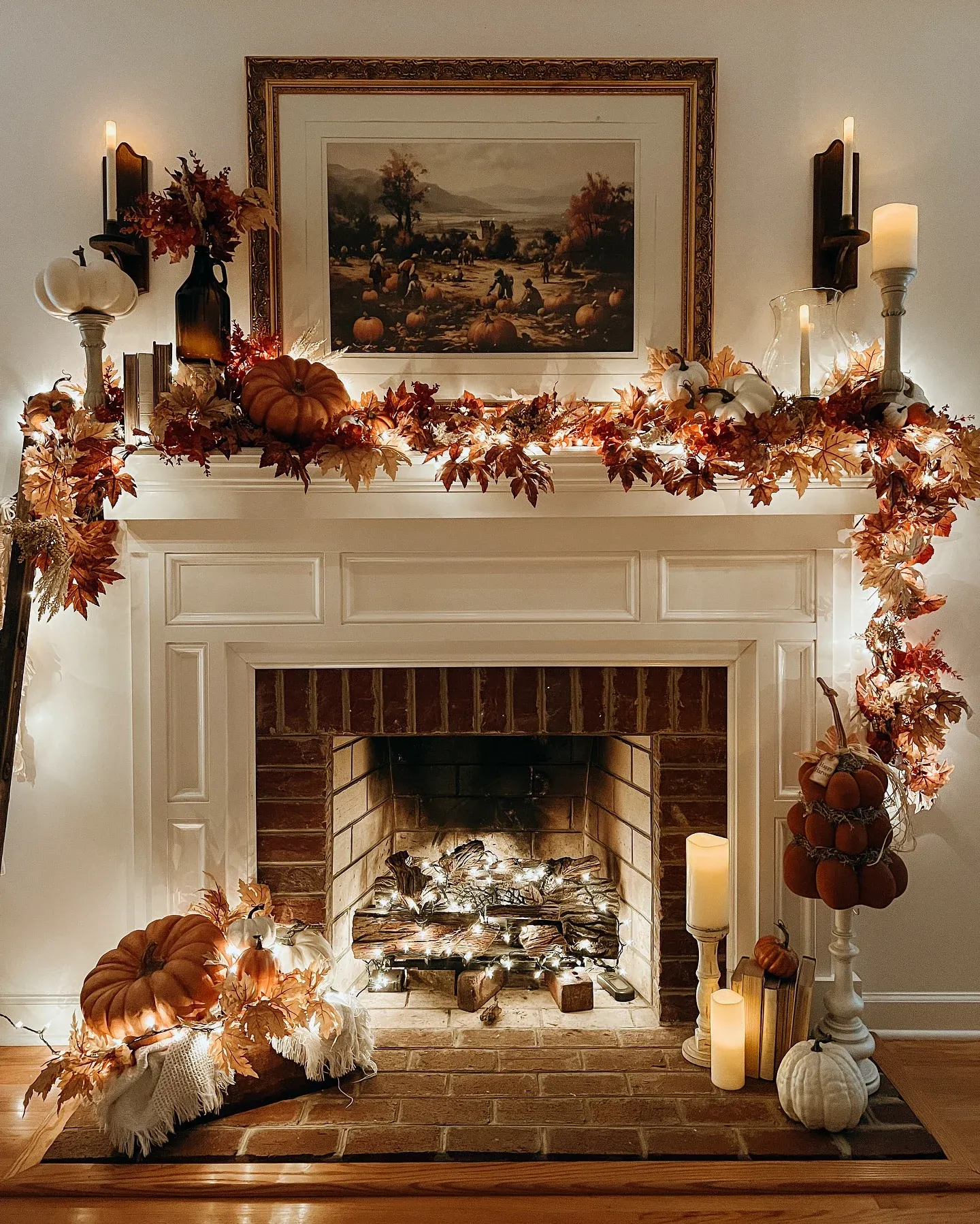fall fireplace decor ideas