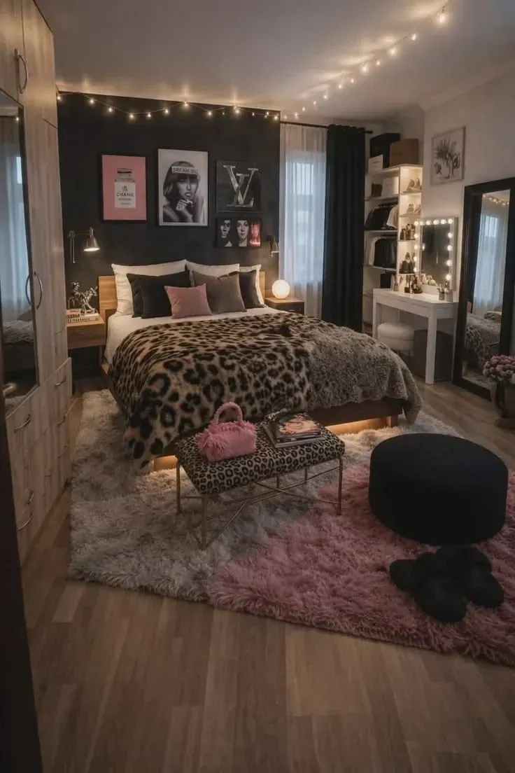 vintage leopard print bedroom ideas