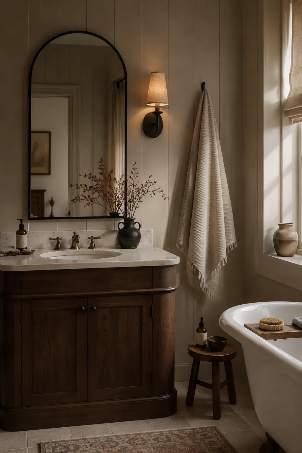 bathroom counter decor small space
