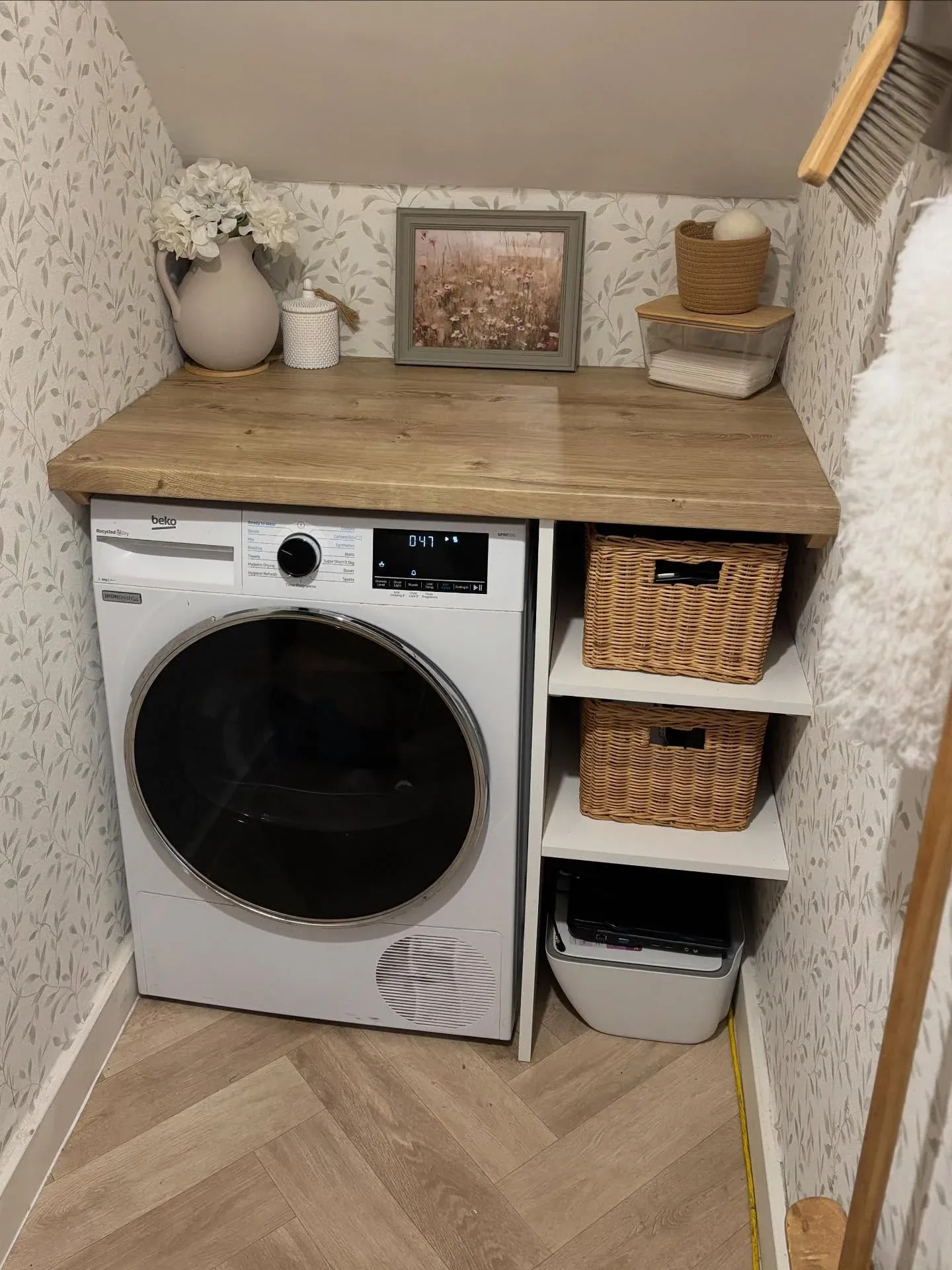 neutral small narrow laundry room ideas