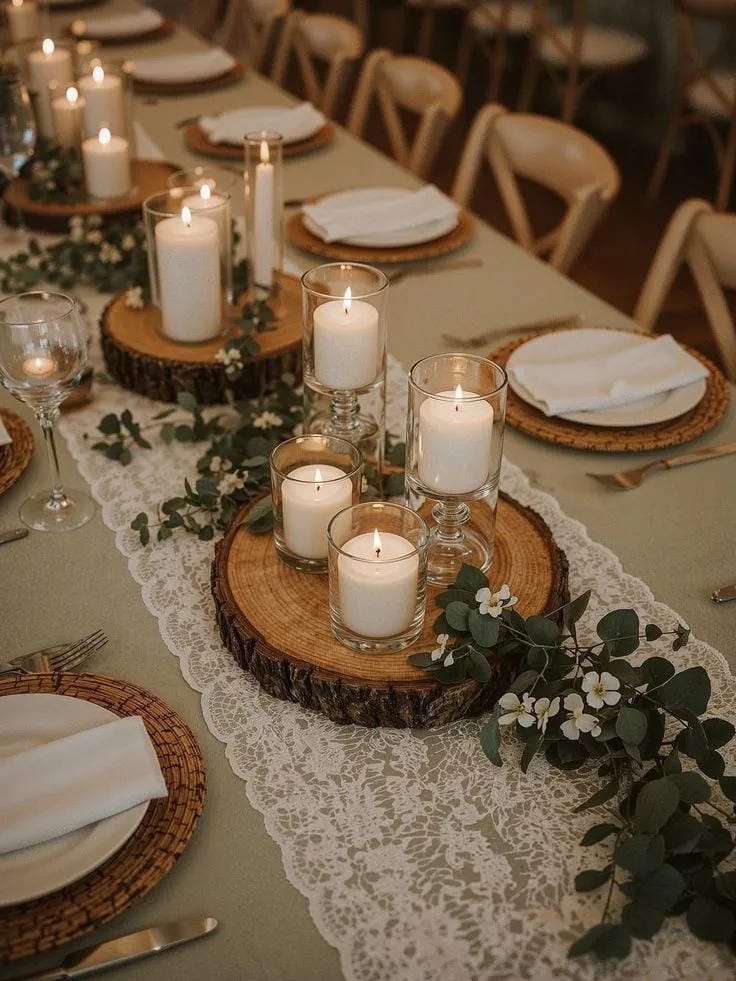 outdoor rustic wedding table decorations