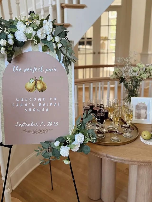 at home bridal shower setup with flowers and balloons