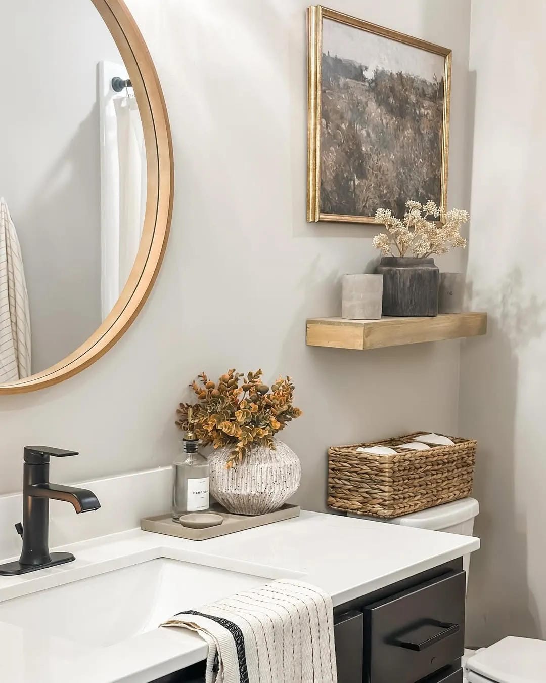 over toilet farmhouse bathroom shelves