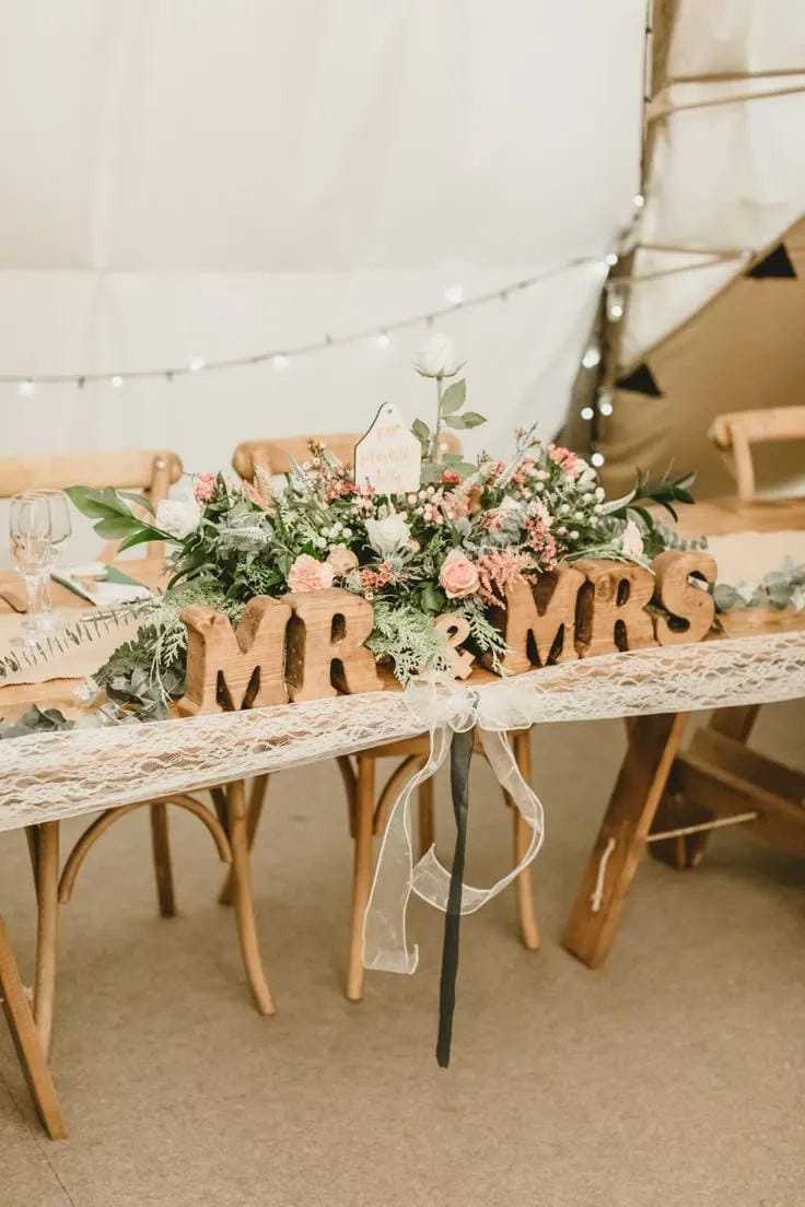 vintage rustic wedding table decorations