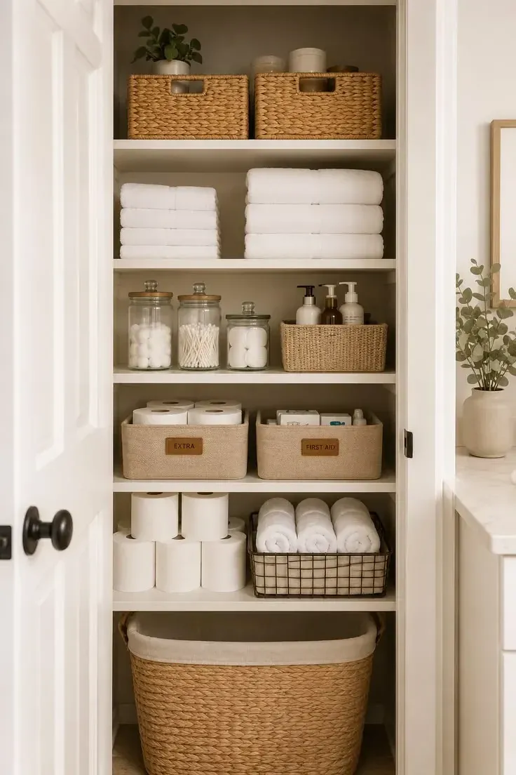 bathroom storage bathroom closet organization ideas
