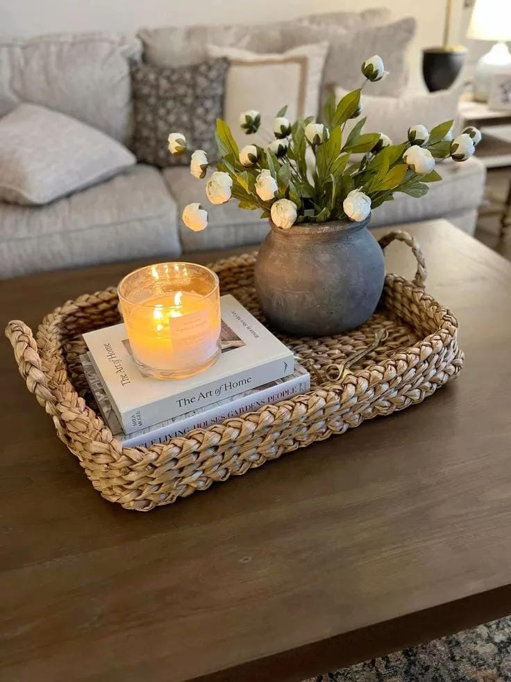 coffee table decor with candles